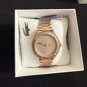 Lacoste Rose Gold Crystal-Trim Bracelet Watch